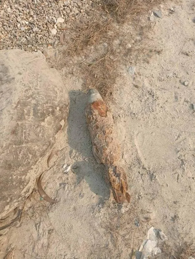 পাথরের সাইট থেকে পরিত্যক্ত মর্টারশেল উদ্ধার