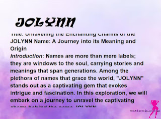 meaning of the name "JOLYNN"