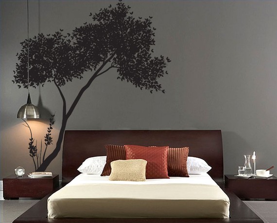 tree silhouette wall sticker. Large Tree Vinyl Wall Decal