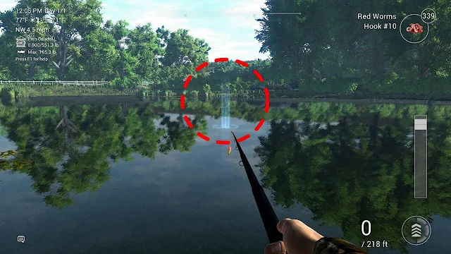 Telescopic rod aiming on the lake