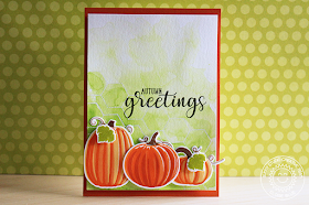 Sunny Studio Stamps: Autumn Greetings Layered Pumpkins Card by Eloise Blue