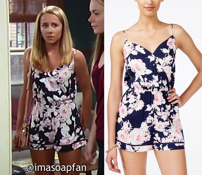 Josslyn Jacks, Eden McCoy, Floral Print Surplice Romper, General Hospital, GH