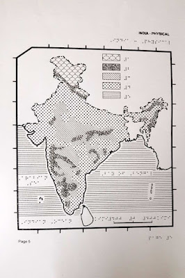 Indijos žemėlapis Brailio raštu