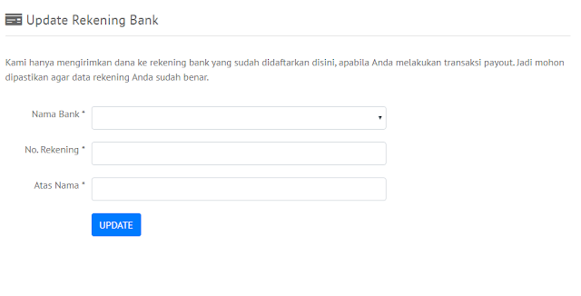 cara menambahkan rekening bank di rajatraffic