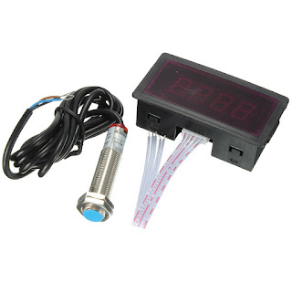 Digital Tachometer RPM Speed Meter Red LED Screen Proximity Switch Sensor NPN