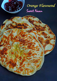 Buttery orange flavoured sweet naan