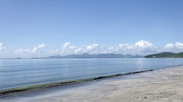 beach and sea view with Tacloban City in the background at Brgy. Bacubac, Basey Samar