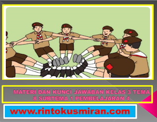 MATERI DAN KUNCI JAWABAN KELAS 3 TEMA 8 SUBTEMA 1 PEMBELAJARAN 4