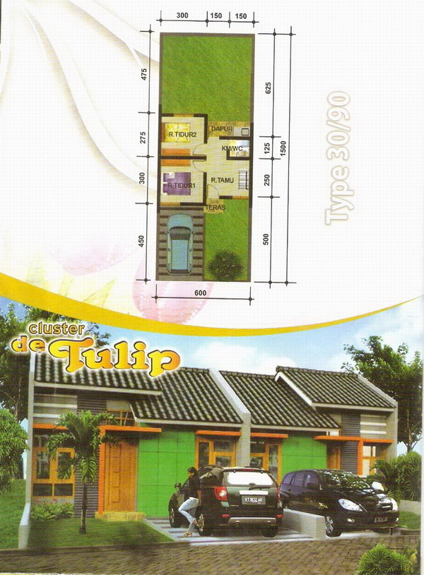 Rumahku-1: denah rumah minimalis type 30/90 Rumahku-1: denah rumah minimalis type 30/90