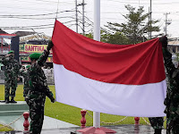 Wujud Memupuk Jiwa Kejuangan, Patriotisme, Nasionalisme dan Solidaritas, Kodim Tegal Gelar Upacara Bendera Merah Putih