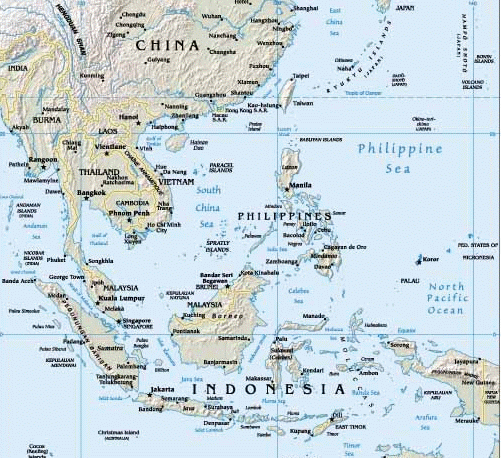 Southeast Asia Map. 877 nautical miles,