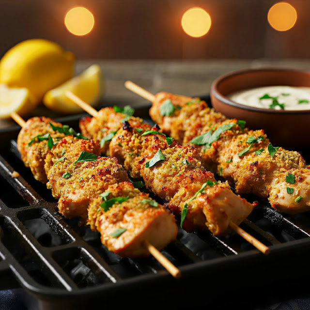 Garlic Parmesan Chicken Skewers