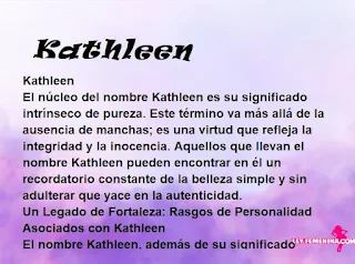 ▷ Significado del nombre Kathleen (✔)