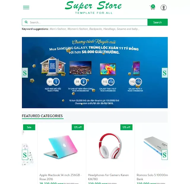 Super Store free sales Blogspot Template