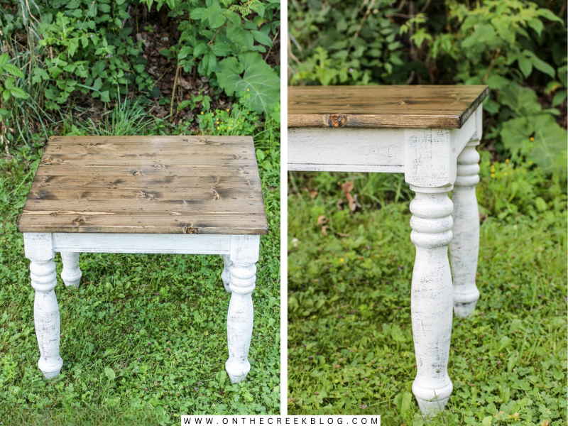 Farmhouse-style end table makeover | on the creek blog // www.onthecreekblog.com