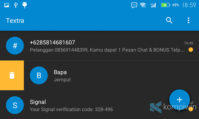 textra aplikasi sms