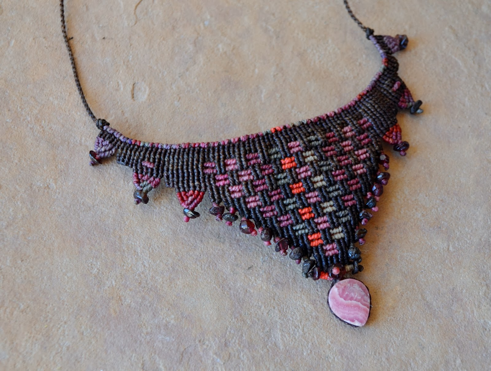 Rose Quartz Macrame Necklace