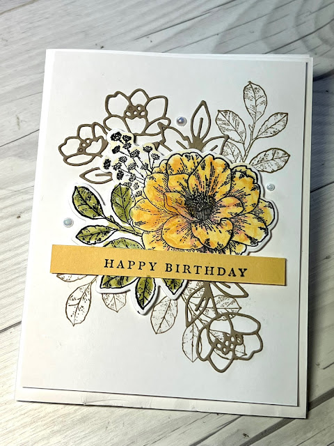 Floral greeting card using Cottage Rose Bundle from Stampin' Up!