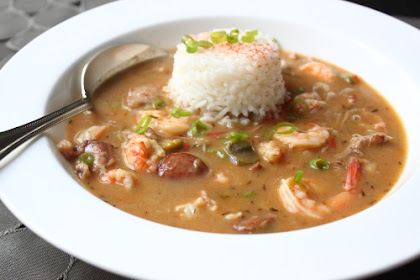 Gumbo a Go Go – Duck, Andouille Sausage, Smoked Pork Hock, Gulf Shrimp and Langoustine Gumbo