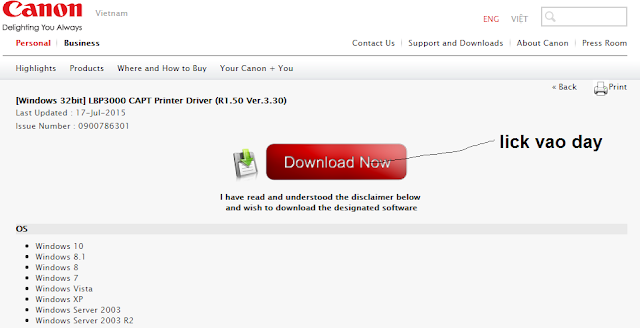Hướng dẫn tải driver máy in Canon 8