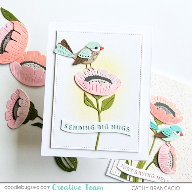 Spellbinders Little Chickadee and Freshly Picked Anemone