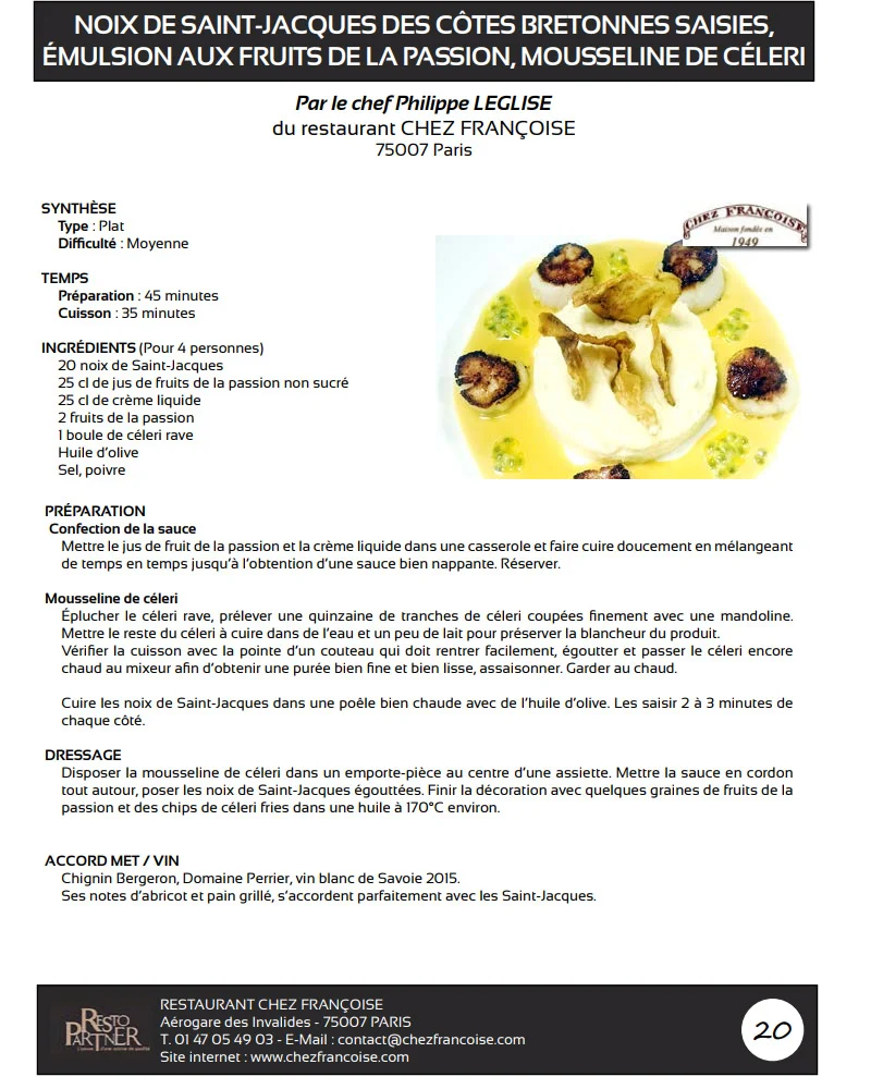 recette noix de saint jacques avec  corail