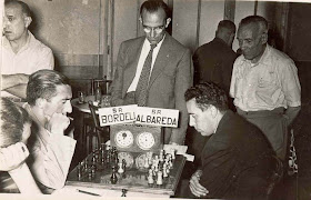 Partida Miquel Albareda - Román Bordell en el IV Torneo Nacional de Ajedrez de La Pobla de Lillet 1958