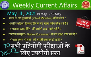 Weekly Current Affairs ( May II , 2021 )