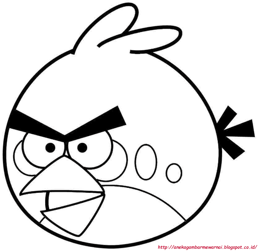 10 Gambar Mewarnai Angry Birds Untuk Anak PAUD dan TK 