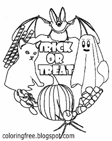 Simple art activities for Halloween pictures to color and print ghost and ghoul fun for older kids