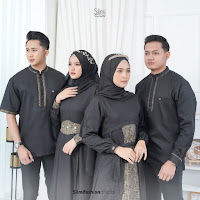 Koleksi Couple Silmi Terbaru Black Series Baju Muslim Gamis Koko Anggun Elegan Mewah Hitam Outfit Hari Raya Lebaran Idul Fitri 2023