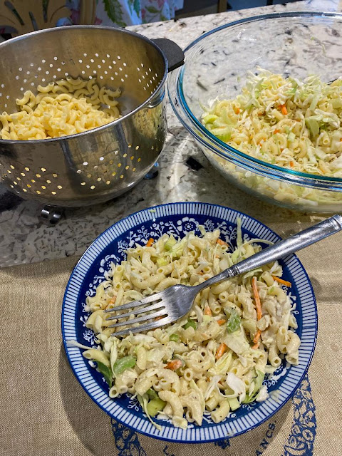 coleslaw, macaroni, pasta, vegan