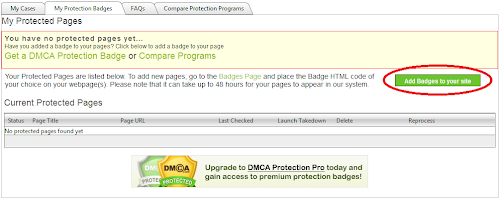 Mendaftarkan Blog di DMCA Protection