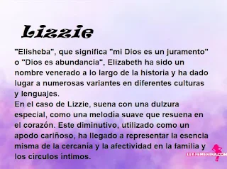 ▷ Significado del nombre Lizzie