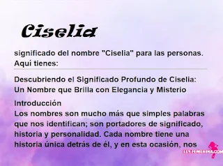 significado del nombre Ciselia