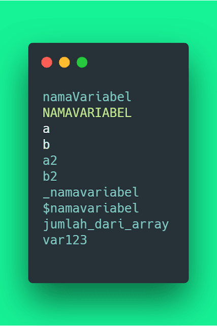 Contoh identifier yang valid di bahasa program java