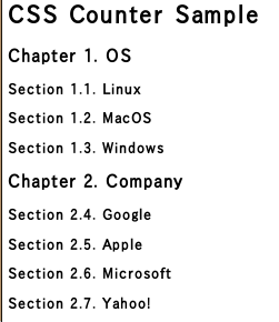 HTML Headers with counter