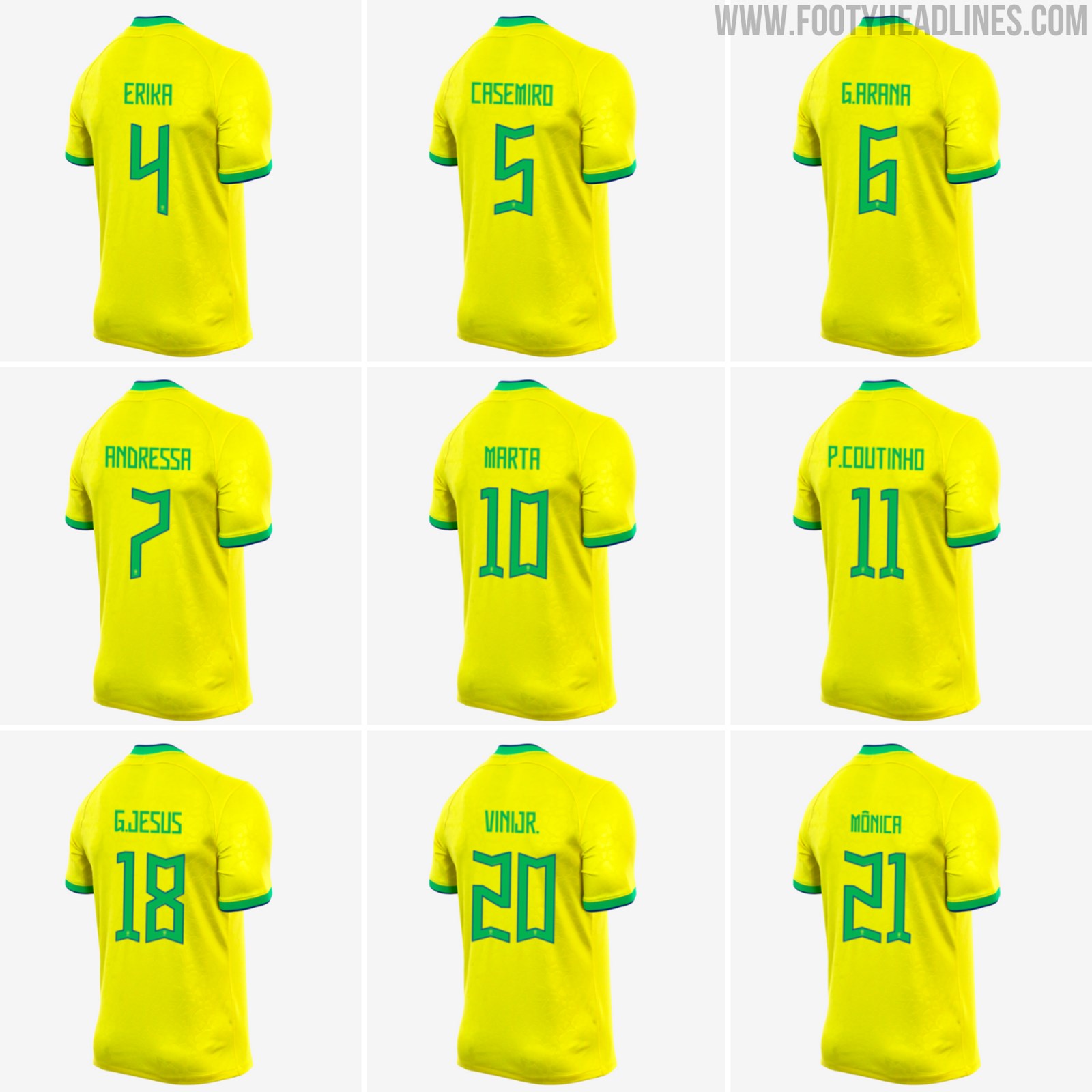 brazil national team jersey numbers