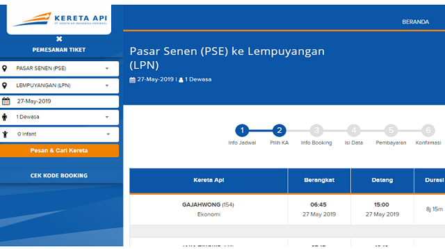 Cara Pesan Tiket Kereta Api Online