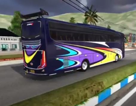 Livery Bussid Hitam Ungu Kuning