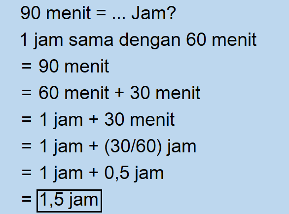 Cara Merubah Menit Menjadi Jam