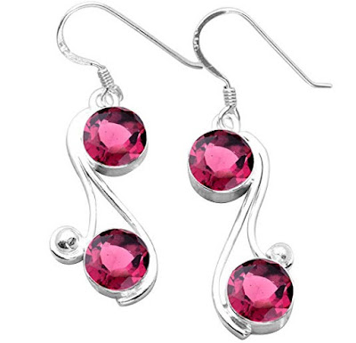 pink quartz dangle earrings 