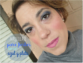 Maquillaje de fiestas low cost en plata y azul