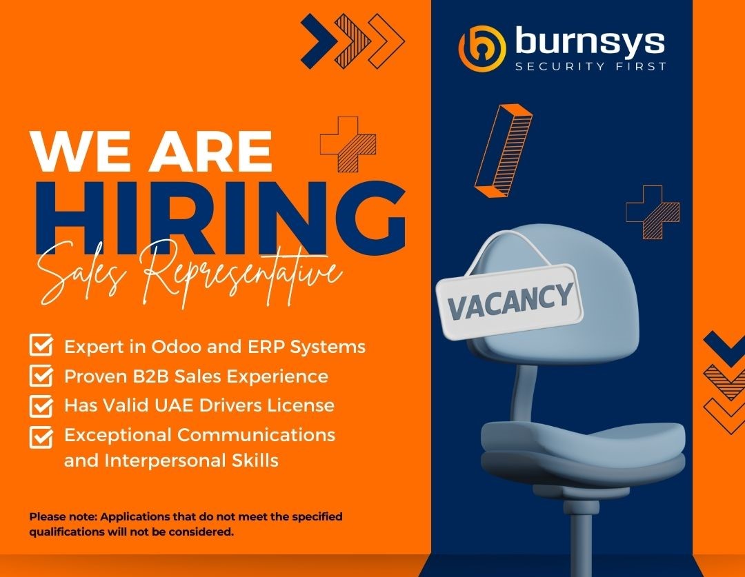 Hiring: Sales Representative | Burnsys | Dubai