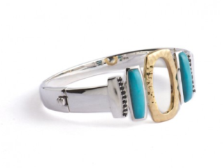 Turquoise and Topaz Bangle