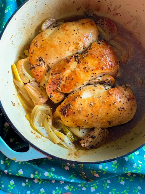 Oven Rotisserie Chicken Breast, succulent tender chicken breast that stands on its own or in any dish that calls for cooked chicken and better than store bought.