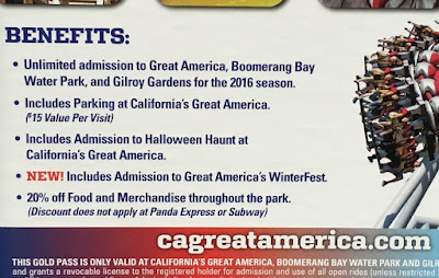 California's Great America Gold Season Pass includes free parking for every visit