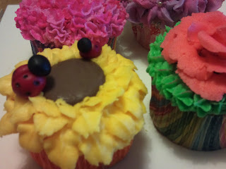 Cupcakes decorados, girasol