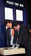 . history yesterday during their first visit to the Doctor Who Experience .