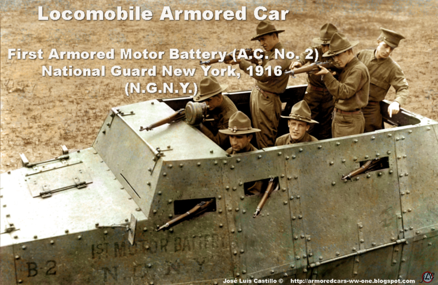 Cars in the WWI: Locomobile Armored Car- First Armored Motor Battery 